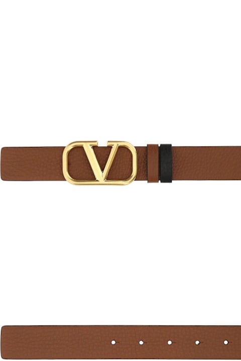 Fashion for Men Valentino Garavani Brown Leather Vlogo Signature Belt