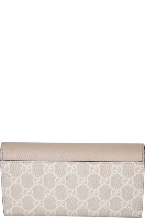 Wallets for Women Gucci Continental Marmon Gg Monogram Beige Wallet