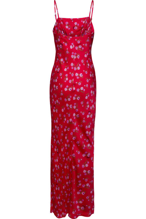 Rotate by Birger Christensen Dresses for Women Rotate by Birger Christensen Red Maxi Dress With All-over Floral Print In Viscose Woman