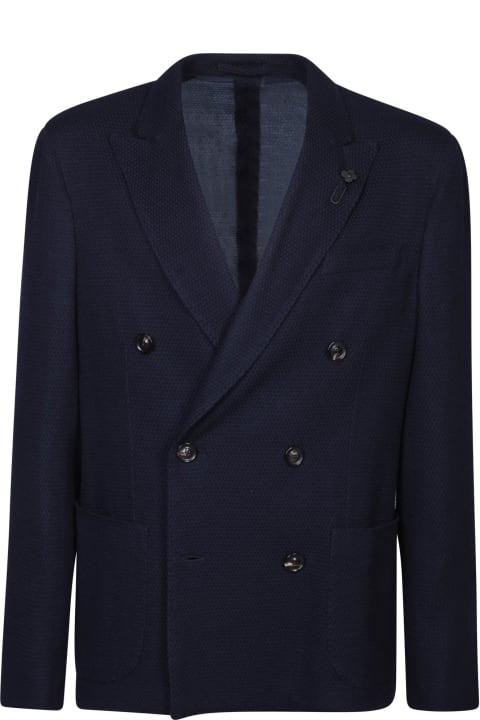 Lardini for Men Lardini Deconstructed Blue Jacket