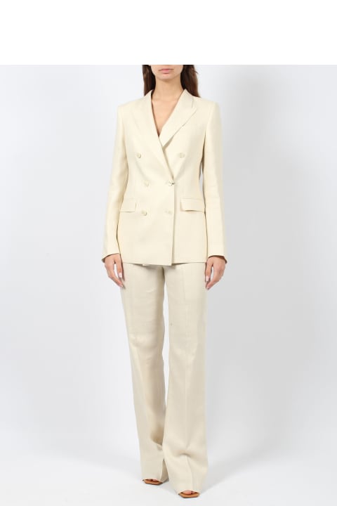ウィメンズ Tagliatoreのコート＆ジャケット Tagliatore Linen Double Breasted Suit