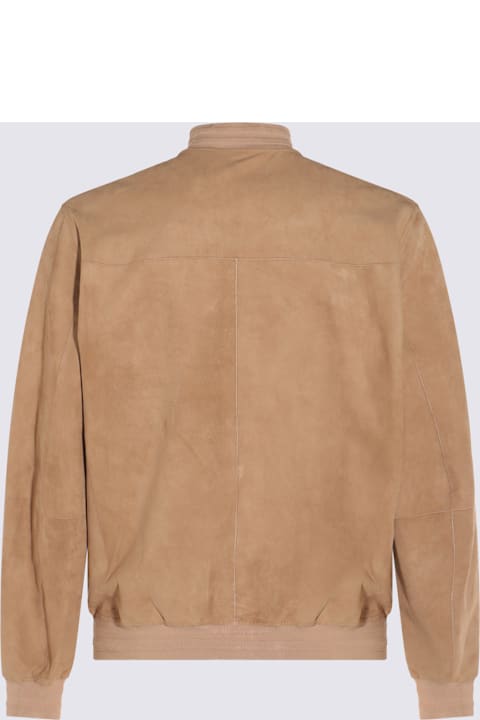 Canali for Men Canali Beige Lamb Leather Jacket
