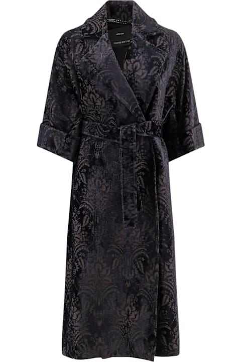 Max Mara Coats & Jackets for Women Max Mara Edolo Oversize Velvet Coat With Damask Motif