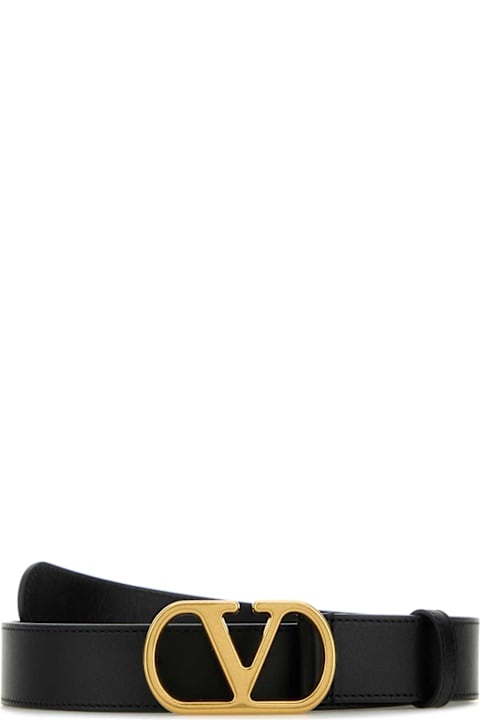 Homeware Valentino Garavani Black Leather Vlogo Belt