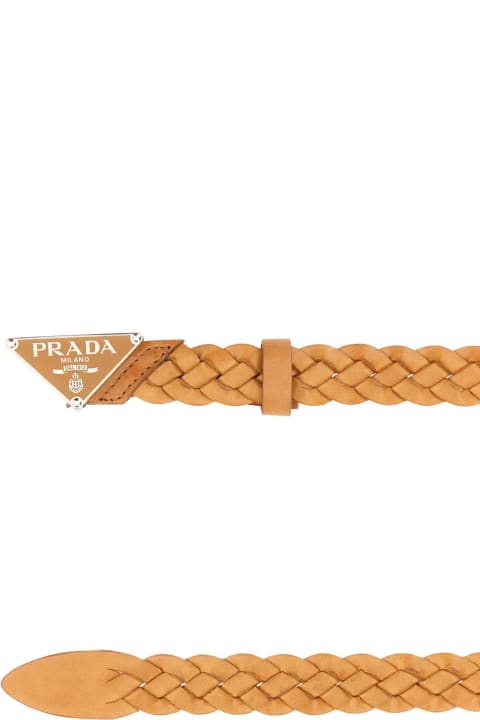 Belts for Men Prada Beige Leather Belt