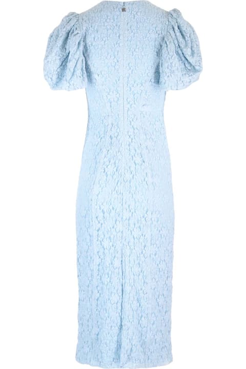 ウィメンズ Rotate by Birger Christensenのワンピース＆ドレス Rotate by Birger Christensen Fitted Midi Dress In Blue Lace