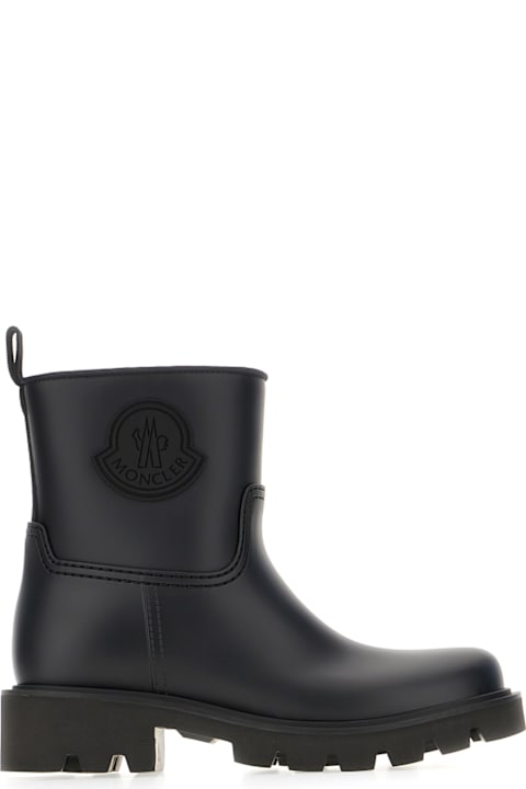 Moncler Boots for Women Moncler Black Rubber Kickstream Ankle Boots