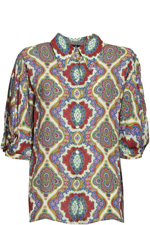 Etro for Women Etro Graphic Printed Straight Hem Cady Blouse