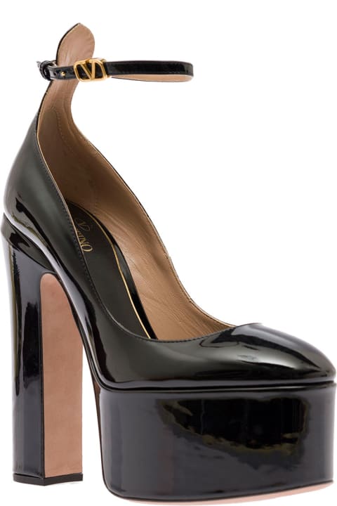 'tan-go' Black Platform Pump In Patent Leather Woman Valentino Garavani
