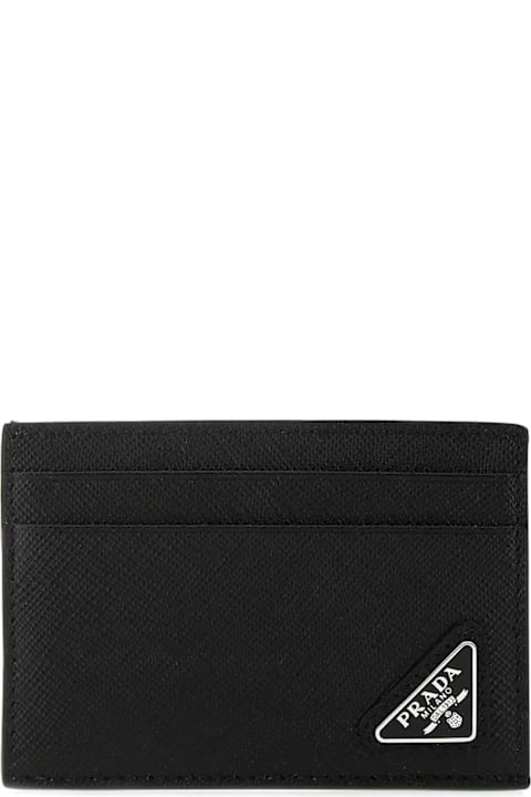 Fashion for Men Prada Black Leather Card Holder