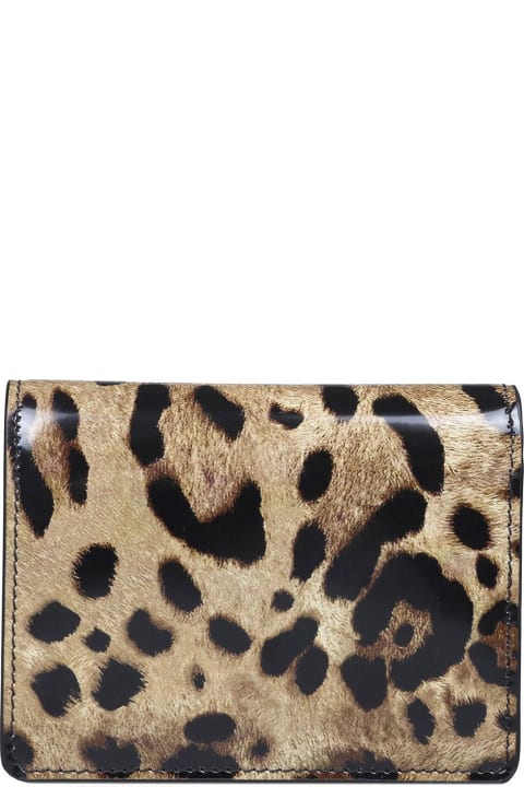 Dolce E Gabbana Spotted Wallet In Glossy Calfskin