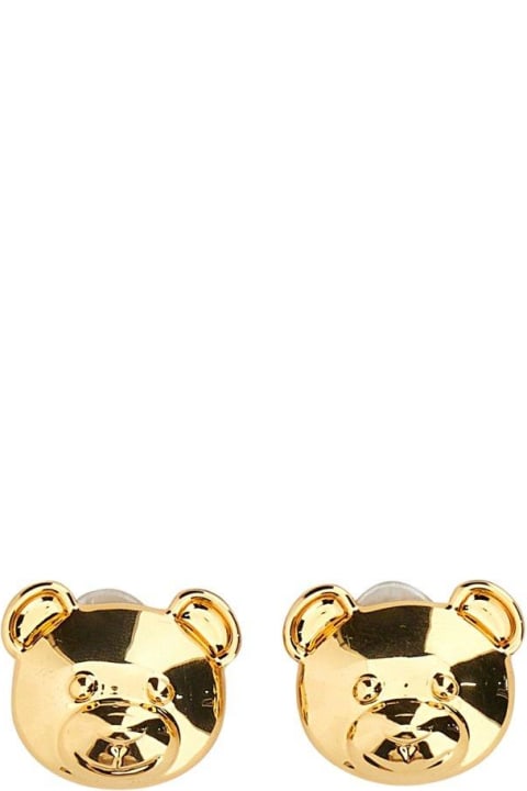 Earrings for Women Moschino Teddy Bear Engraved Clip-on Earrings