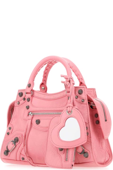Balenciaga Totes for Women Balenciaga Pink Nappa Leather Neo Cagole Xs Handbag