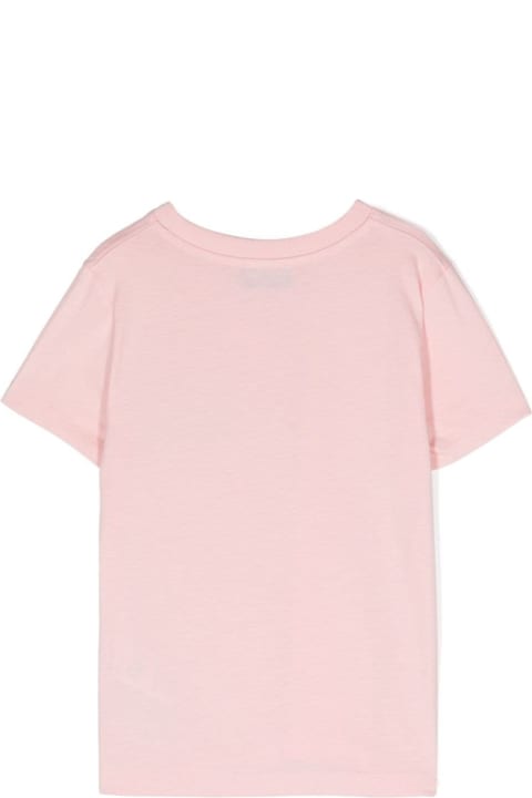Topwear for Boys Moschino Pink T-shirt With Teddy Bear In Cotton Boy