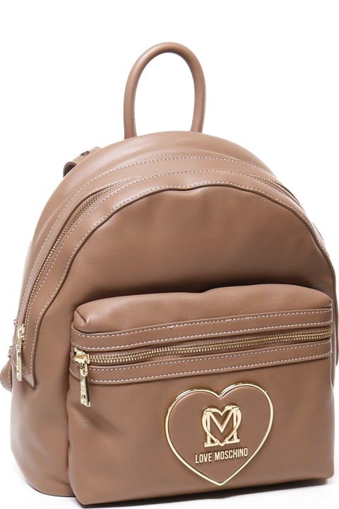 Love Moschino Backpacks for Women Love Moschino Round Backpack In Smooth Leather