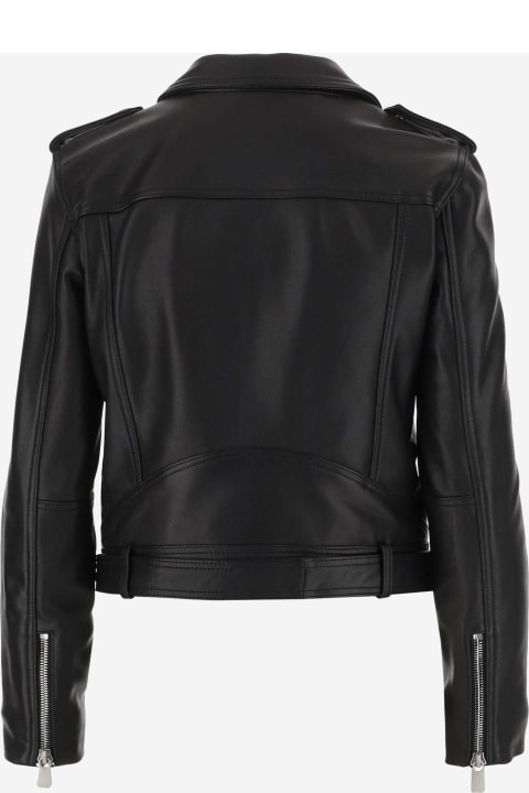 Pinko Coats & Jackets for Women Pinko Leather Biker Jacket