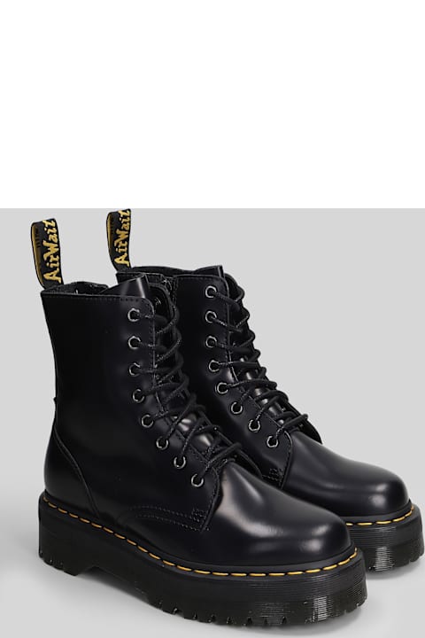 Dr. Martens Jadon Combat Boots In Black Leather