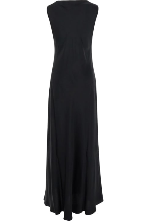 Antonelli for Women Antonelli 'montereal' Black Long Dress With Draped Neck In Satin Woman