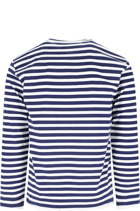 Comme des Garçons Play for Men Comme des Garçons Play 'emblem' Striped T-shirt With Rhinestones
