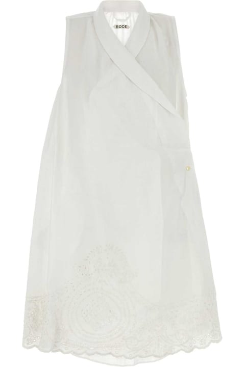 Bode Clothing for Women Bode White Linen Blevoir Dress