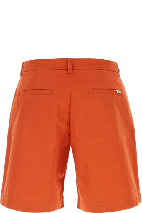 メンズ Maison Kitsunéのボトムス Maison Kitsuné Dark Orange Cotton Bermuda Shorts