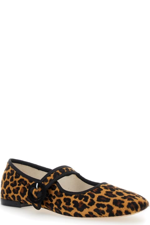 آخر صيحات الموضة من السيدات Repetto 'georgia' Brown Ballet Flats With Leaopard Print In Leather Woman