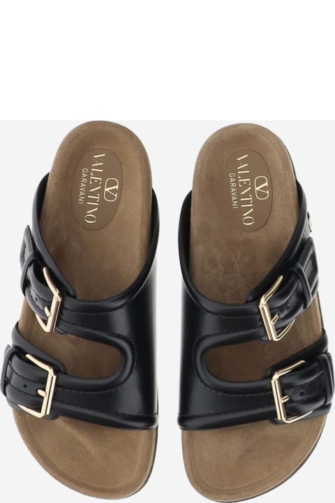 ウィメンズ サンダル Valentino Garavani 30mm Calfskin Fussfriend Slide Sandals