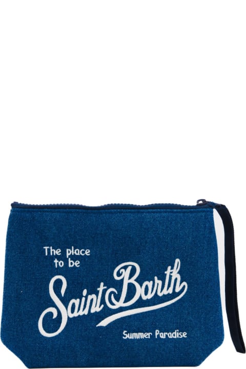 Bags for Men MC2 Saint Barth Aline Denim Clutch Bag In Scuba