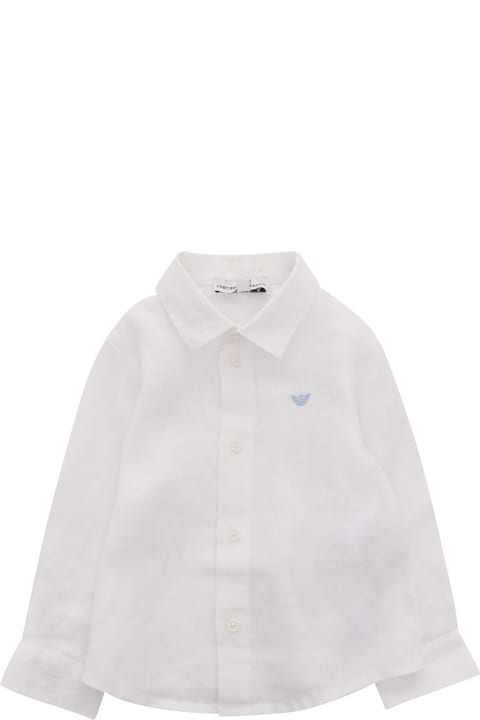 Topwear for Baby Boys Emporio Armani White Shirt With Logo
