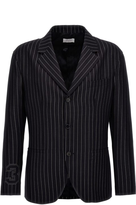 Off-White Coats & Jackets for Men Off-White 23-print Pinstriped Straight Hem Blazer