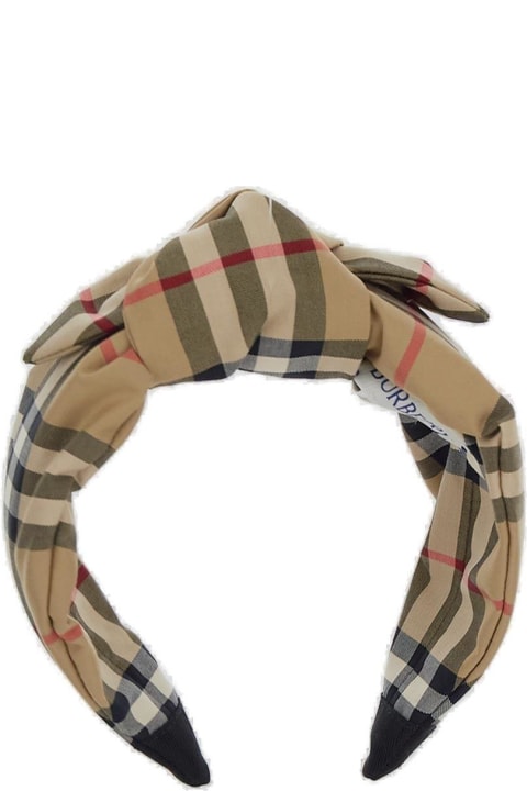 Sale for Boys Burberry Checked Knot-detailed Headband