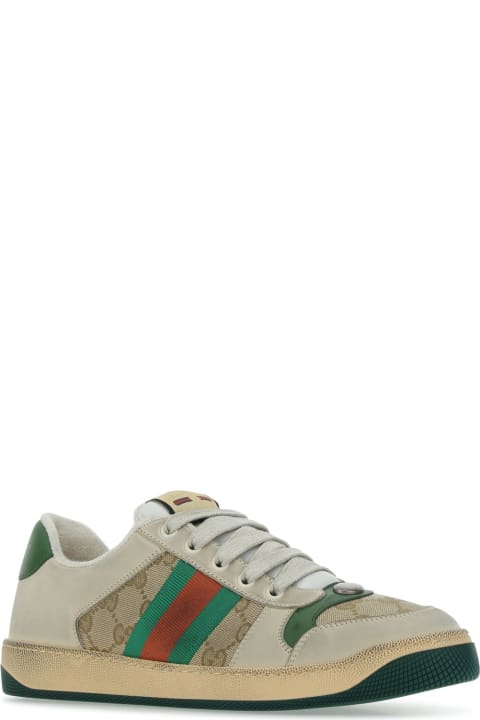 Gucci Multicolor Suede And Fabric Screener Sneakers