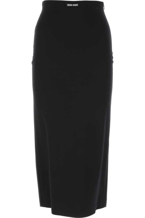 Clothing for Women Miu Miu Black Stretch Nylon Skirt