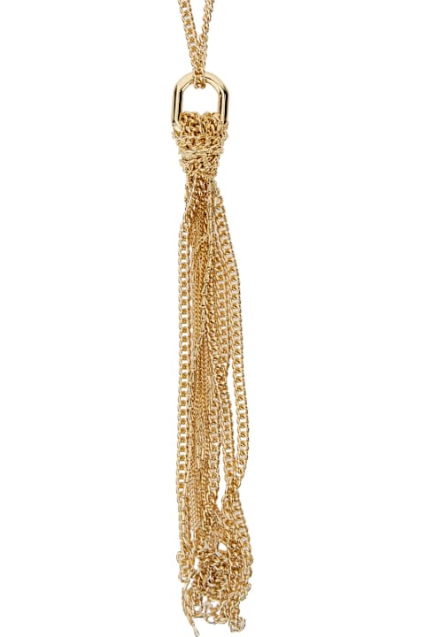 Saint Laurent Jewelry for Women Saint Laurent Metallic Necklace With Cassandre Charm And Adjustable Lobster Clasp In Brass Woman