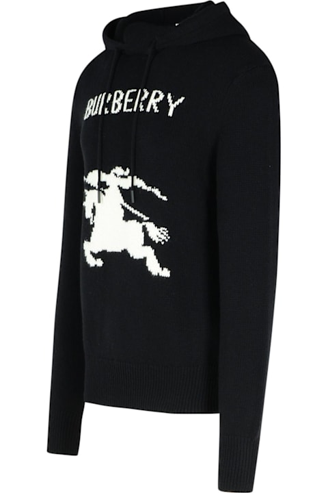 Burberry Sweaters for Men Burberry Black Wool Blend Sweater