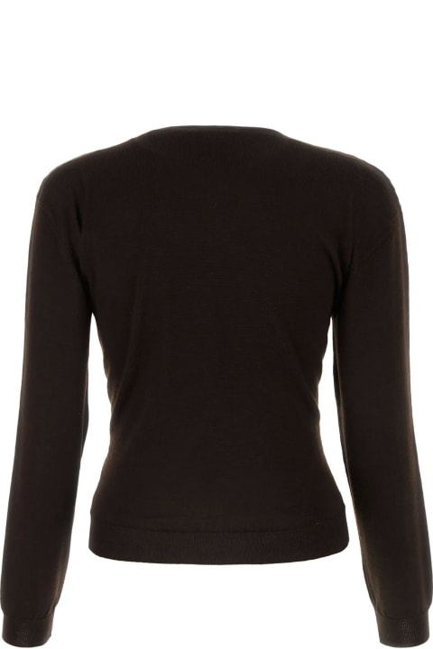 Sweaters for Women Lemaire Dark Brown Wool Blend Sweater