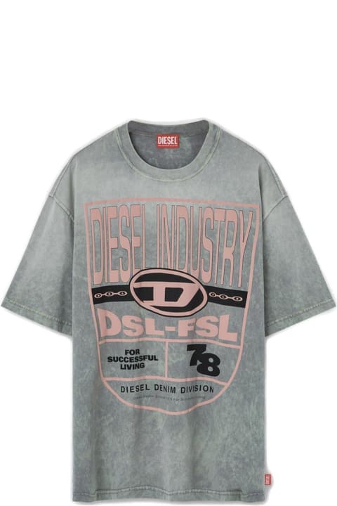 Diesel for Men Diesel Logo Printed Crewneck T-shirt