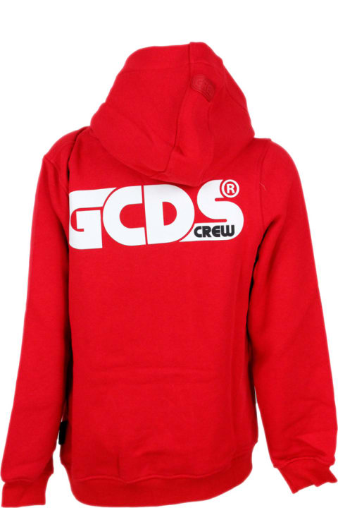 Sweaters & Sweatshirts for Boys GCDS Cotton Sweatshirt With Zip And Hood With Logo Lettering On The Chest