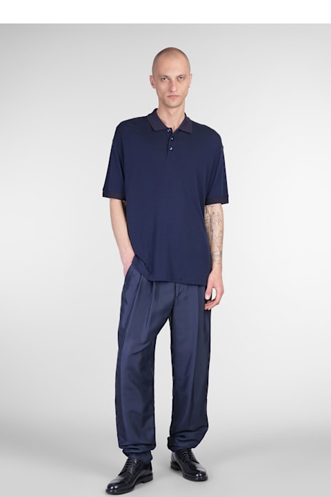 Giorgio Armani for Men Giorgio Armani Polo In Blue Viscose