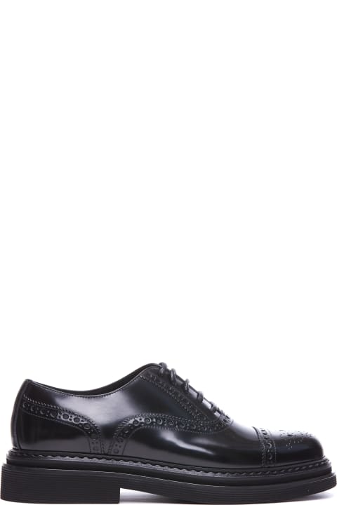 آخر صيحات الموضة من القسم الرجالي Dolce & Gabbana Leather Francesina Lace Up Shoes