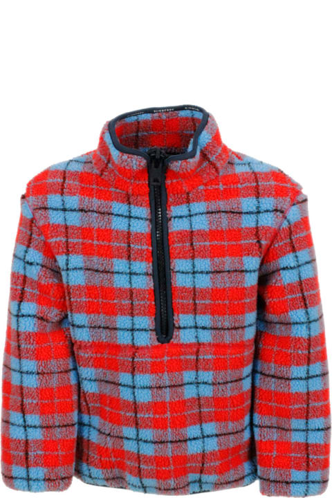 Burberry Sale for Kids Burberry Jacket Made Of Cotton Fleece With Tartan Motif In Bright Colors And Half Zip Closure