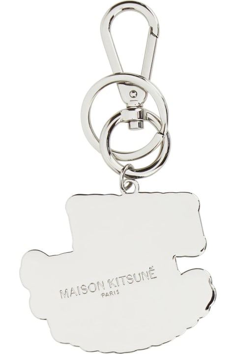 Keyrings for Men Maison Kitsuné Printed Metal Keyring