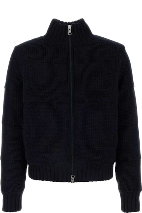 Clothing Sale for Men Moncler Dark Blue Wool Down Jacket