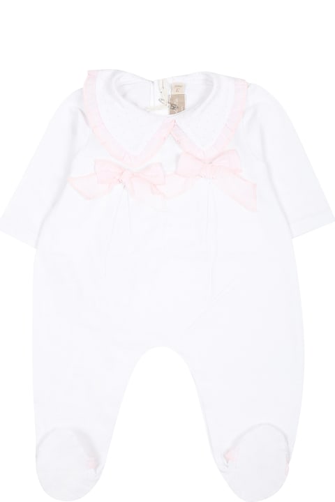 Bodysuits & Sets for Baby Girls La stupenderia White Babygrow For Baby Girl With Bows