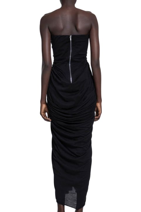 Rick Owens Dresses for Women Rick Owens Radiance Ruched Strapless Bustier Dress