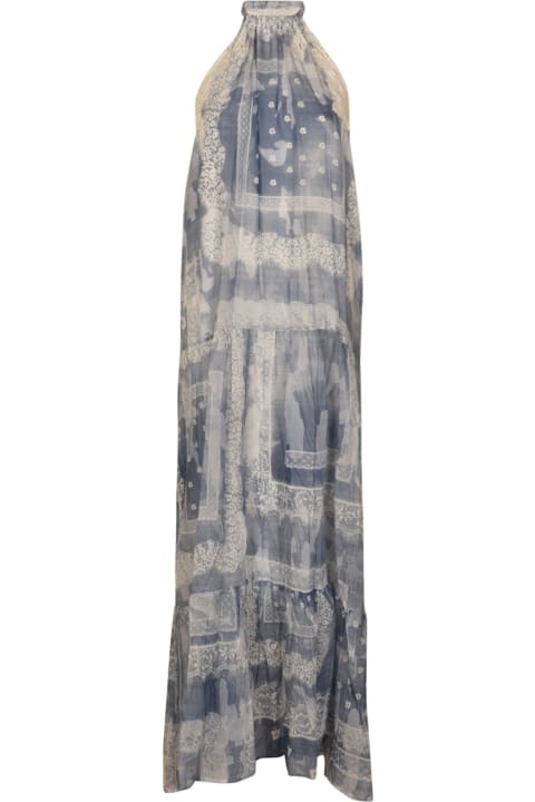 Halterneck Printed Long Dress