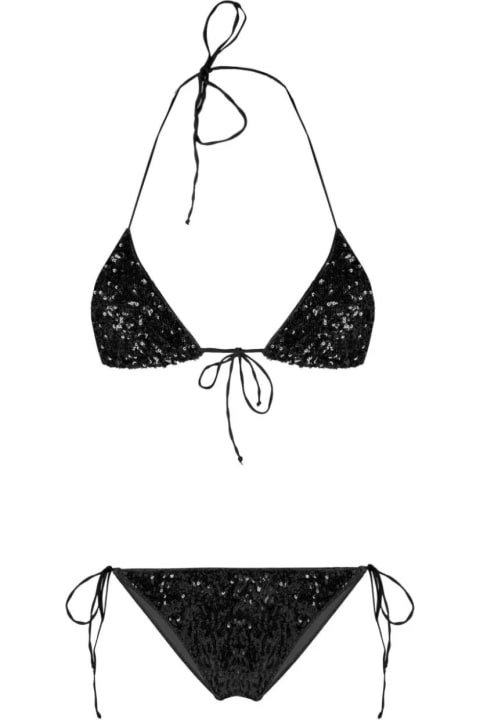 Oseree Swimwear for Women Oseree Black Sequins Microkini