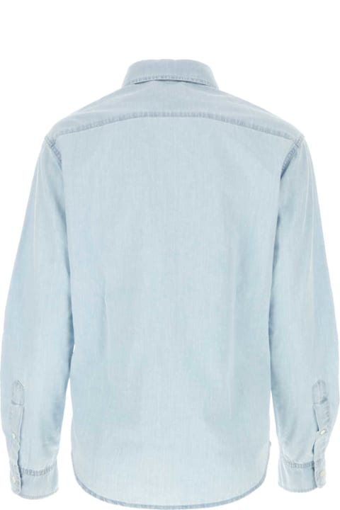 Topwear for Women Miu Miu Light Blue Chambray Shirt