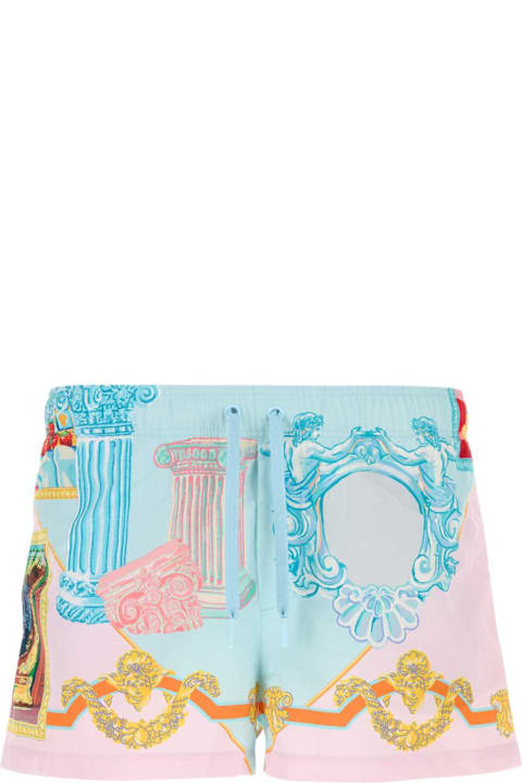 Versace Swimwear for Men Versace Printed Polyester Swimming Shorts