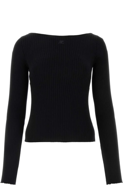 Courrèges Sweaters for Women Courrèges Black Viscose Blend Top